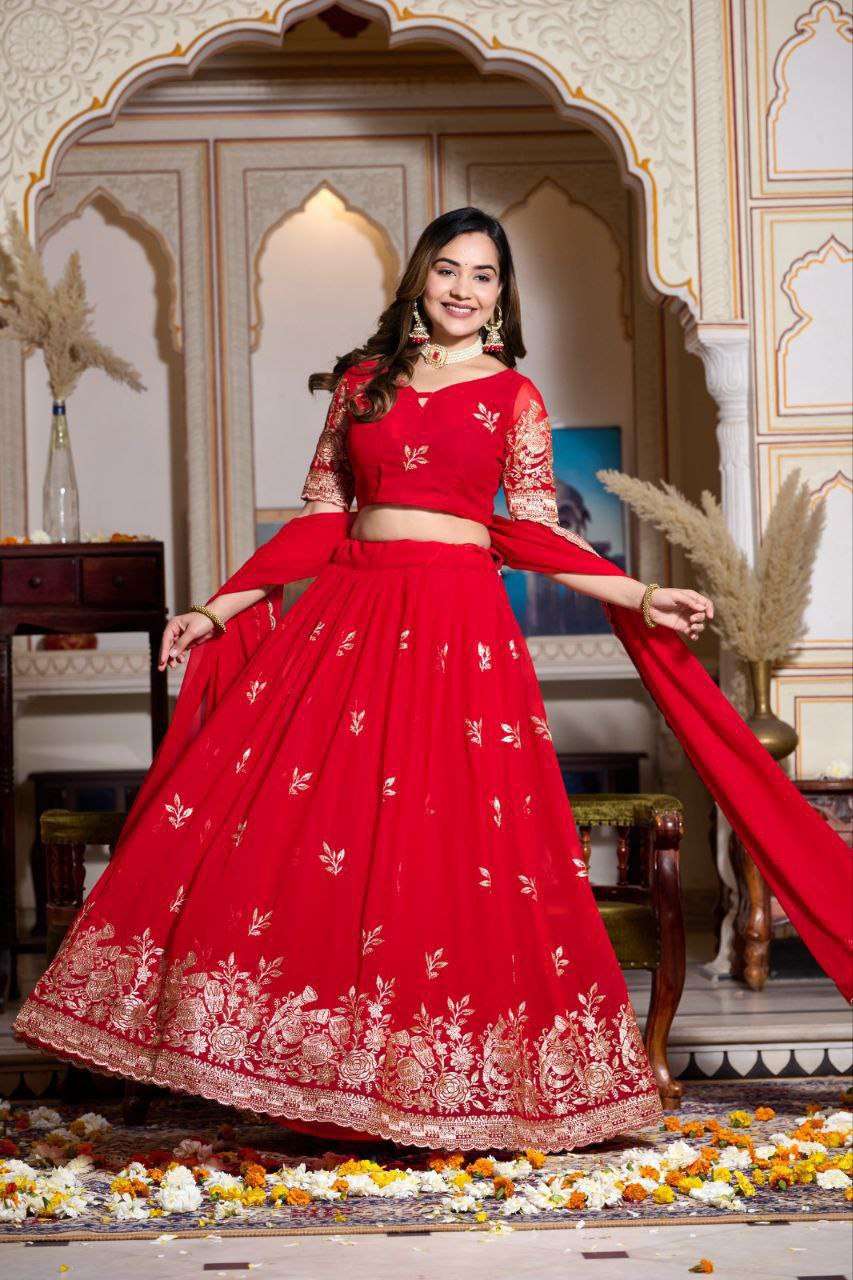 Women's Embroidered Lehenga Choli with Net Dupatta ? Festive & Wedding Wear Set - Image 14