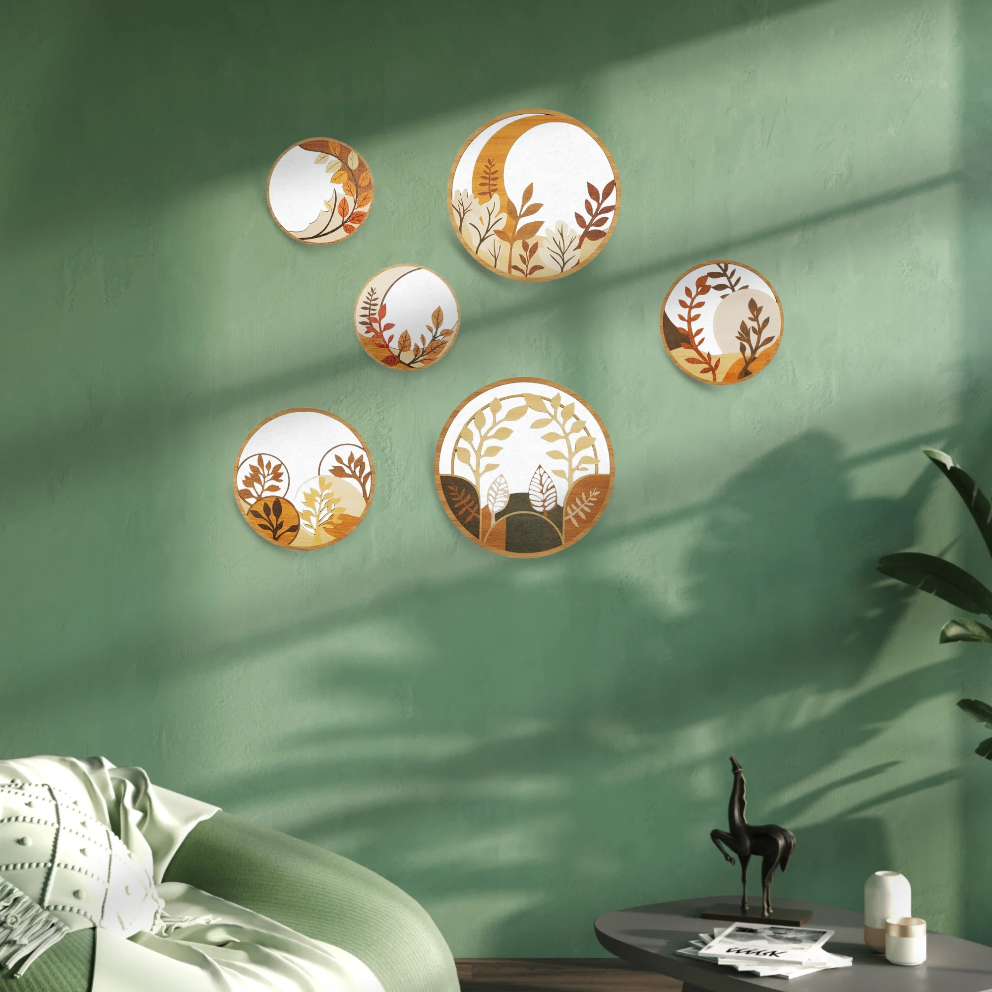 5 PCS Circle Wall Painting